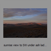 sunrise view to SW under ash laden air